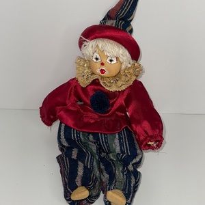 Vintage Hand Painted Porcelain Soft Body Clown